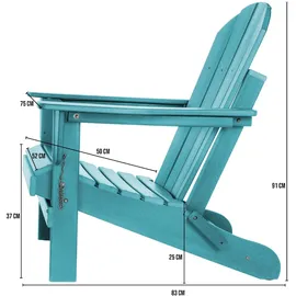ASPERO Gartenstuhl 75 x 75 x 83 cm grau/türkis