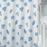 Spirella Duschvorhang Concha 180 cm x 200 cm, Blau