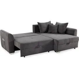 luma-home schönes für dein zuhause Eckcouch Cord 2-Sitzer Grau