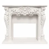 Casa Padrino Luxus Barock Marmor Kaminumrandung Weiß 184 x H. 155 cm - Prunkvolle Barockstil Möbel - Barock Hotel & Wohnzimmer Interior