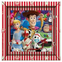 CLEMENTONI 38806 Frame me up Toy Story 4 – Puzzle 60 Teile ab 4 Jahren, buntes Kinderpuzzle inkl. Rahmen aus Karton, zum Aufhängen ohne Kleber, Geschicklichkeitsspiel für Kinder