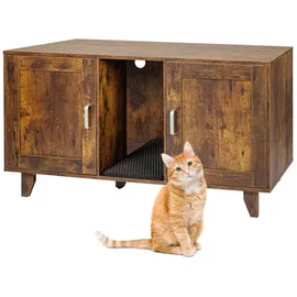 Relaxdays Katzenschrank XXL für Katzenklo Dunkelbraun
