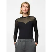 Pieces Langarmbody »PCMILLY LS MESH BODYSTOCKING NOOS«, schwarz