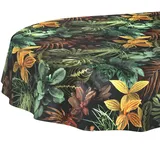 ANRO Tischdecke Tropika Oval 220 x 140 cm Braun