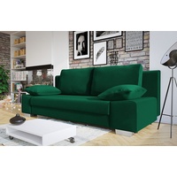 MIRJAN24 Schlafsofa Laura, Couch mit Bettkasten und Schlaffunktion, Stilvoll Polstersofa grün