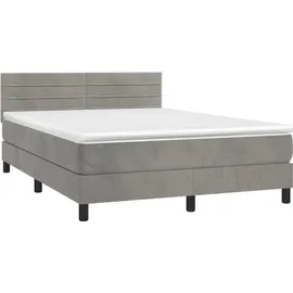vidaXL Boxspringbett 140 x 200 cm Hellgrau