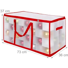 Relaxdays Weihnachtskugel Aufbewahrungsbox 73 x 37 x 36 cm 1-tlg. rot
