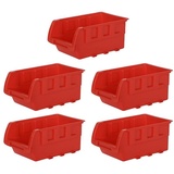 PROREGAL® Kleinteilemagazin SuperSparSet 5x Sichtlagerbox Rot, BxHxT 15x20x29cm Sortimentskasten (5 St), 1-10 Stück, Sortimentskasten, Sortimentsbox 15 cm x 20 cm x 29 cm