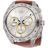 Smartwatch mit Ohrhörern, 2-in-1-Smartwatch mit Musikwiedergabe, Anrufannahme, Bluetooth-Kopfhörer, 1,52-Zoll-HD-Bildschirm, Fitness-Tracker-Uhr für Damen und Herren (silberbraun)