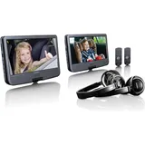 Lenco DVP-1046 2x 10-Zoll tragbarer DVD Player mit wiederaufladbarem Akku,