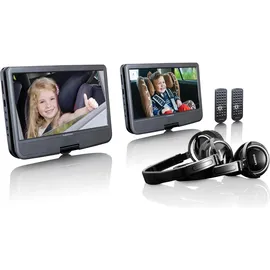 Lenco DVP-1046 2x 10-Zoll tragbarer DVD Player mit wiederaufladbarem Akku,