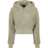 URBAN CLASSICS Ladies Short Oversized Sherpa Jacket in Grün,