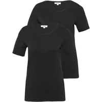 s.Oliver T-Shirt aus Interlockjersey im 2er-Pack - schwarz - 44,