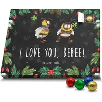 Mr. & Mrs. Panda Schoko Adventskalender Bienen Paar - Schwarz - Geschenk, Liebe, Heiratsantrag, Schokoladen Adventskalender, Mitbringsel, Ehemann, ... - Schwarz