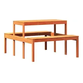 vidaXL Picknicktisch Wachsbraun 110x134x75 cm Massivholz Kiefer