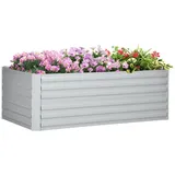 Outsunny Hochbeet aus Stahl, Pflanzbeet Frühbeet Gartenbeet Blumenkasten steckbar, Pflanzkasten Pflanzkübel 180x90x60cm für Garten Balkon Terrasse, Gemüsebeet für Blumen, Pflanzen, Obst