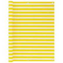 vidaXL Balkon-Sichtschutz 120 x 600 cm Gelb/Weiß HDPE
