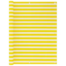 vidaXL Balkon-Sichtschutz 120 x 600 cm Gelb/Weiß HDPE
