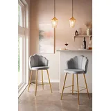 SalesFever Barhocker 2er-Set 52 x 100 x 54 cm Grau