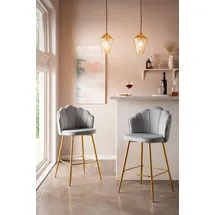 SalesFever Barhocker 2er-Set 52 x 100 x 54 cm Grau