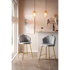 SalesFever Barhocker 2er-Set 52 x 100 x 54 cm Grau