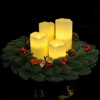 4er LED Echtwachs-Kerzen-Set weiß Fernbedienung  innen HI 55015 xmas
