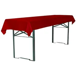 TexDeko Tischdecke für Bierzeltgarnitur 100x250cm, waschbar Rot