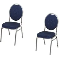 Garden Pleasure 2er Set Stuhl Bankett blau Polsterstuhl Konferenz