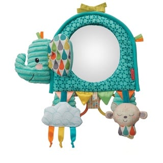 INFANTINO Go Gaga Elephant Activity Mirror, Activity-Spielzeug mit Spiegel, sensorisches Spielzeug für Tummy Time Zuhause oder für Auto, Buggy oder Kinderbett