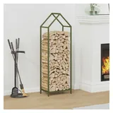 vidaXL Kaminholzregal Kaltgewalzter Stahl 40 x 25 x 120 cm Olivgrün