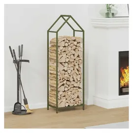 vidaXL Kaminholzregal Kaltgewalzter Stahl 40 x 25 x 120 cm Olivgrün