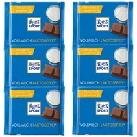 Ritter SPORT Schokolade, Ritter Sport Vollmilch Schokolade Laktose und Glutenfrei 100g 6er Pack