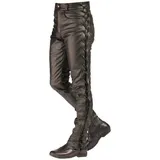 ROLEFF RACEWEAR Lederhose mit seitlicher Schnürung, Schwarz, 46H