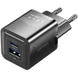 Vention Sieninis įkroviklis, ventiliacija, FEQB0-EU, Usb-c GaN Ladegerät Eu-stecker Schwarz