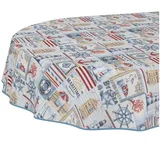 ANRO Tischdecke abwaschbar Tischtuch Baumwolle Polyester wasserabweisend (Einzelstück 1-tlg), Schmutzabweisend Patchwork Rot Oval 240x140cm rot Oval | 140 cm x 240 cm