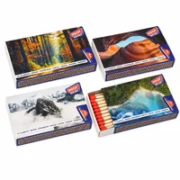jameitop jameitop®280 Streichhölzer Natur Motive Streichholzschachteln 4 X 70er Packungen / 10cm Zündhölzer