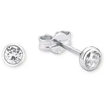 Amor Paar Ohrstecker »9062263« Made in Germany - mit Zirkonia (synth.), 27404318-0 silberfarben-weiß + kristallweiß),