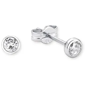 Amor Paar Ohrstecker »9062263« Made in Germany - mit Zirkonia (synth.), 27404318-0 silberfarben-weiß + kristallweiß),