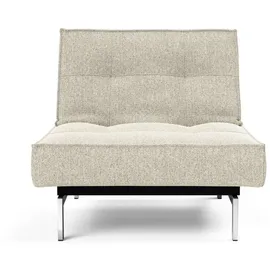 Innovation Living Sessel Splitback Polyester 90 x 79 x 90 cm Beige/Weiß mit chromglänzenden Beinen