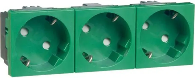 Peha SCHUKO-EB-Steckd.3-fach gn D 6213.42 EMS SI WI