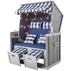 my Flair Strandkorb, 2-Sitzer, inkl. LED-Beleuchtung my Flair Korpus: grau Bezug: