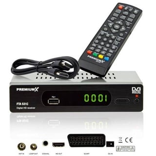 PremiumX Kabelreceiver DVB-C FTA 531C Digital FullHD SCART HDMI USB Mediaplayer, TV-Receiver Kabel-Fernsehen