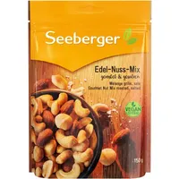 Seeberger Edel-Nuss-Mix 12er Pack: Nuss-Kern-Mischung aus leckeren Erdnusskerne, Mandeln, Cashewkerne und Macadamias - geröstet & gesalzen, vegan (12 x 150 g)