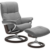 Stressless Stressless® Relaxsessel »Mayfair«, (Set, Relaxsessel mit Hocker), mit Hocker, mit Signature Base, Größe S, M & L, Gestell Wenge, grau