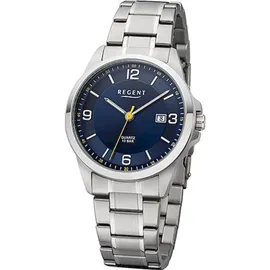 REGENT Herren Uhr Metallarmband Metall Armbanduhr Analog silber URF1287 - Silber