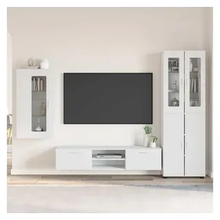 vidaXL TV-Schrankset mit Schubladen FLORIN 3 pcs Weiß Holzwerkstoff
