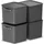Rotho Aufbewahrungsbox Maloja 39,5 x 38,0 x 34,0 cm 4-tlg. schwarz