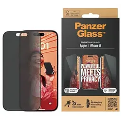 PanzerGlassTM Privacy UWF mit Applikator Display-Blickschutzglas für Apple iPhone 15