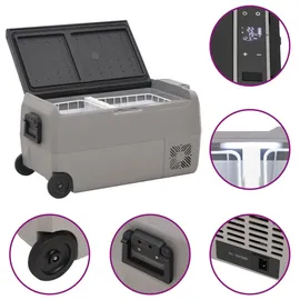 vidaXL Kühlbox mit Rollen und Griff Schwarz & Grau 36 L PP & PE