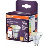 Osram SMART LED Spot PAR16 Reflektor GU10, 4.7W ZigBee 3.0, dimmbar 2700K warmweiß, App Steuerung, Alexa, Smart Home, Weiß 2700 K 4,9 W E14
